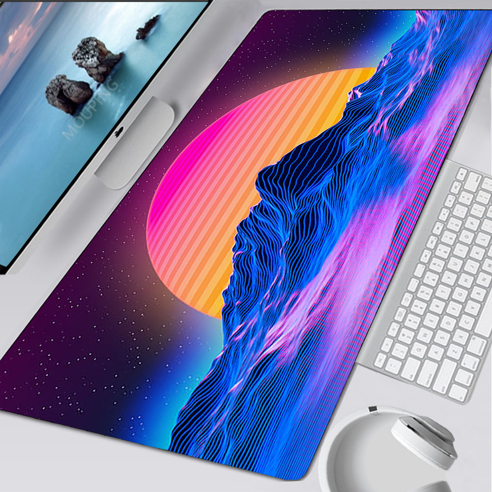 Gaming Accessories For Your Desk - Vaporwave Mousepad Retrowave/synthwave 900x400 podkładka pod
