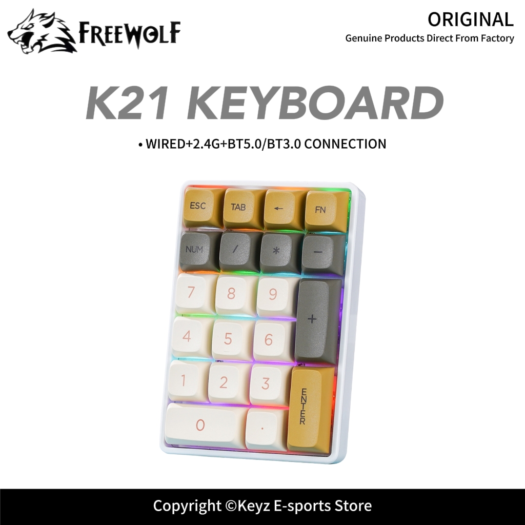 Keyboard Numpad Separate - Klawiatura numeryczna mechaniczna K21 Tri-mode FREEWOLF