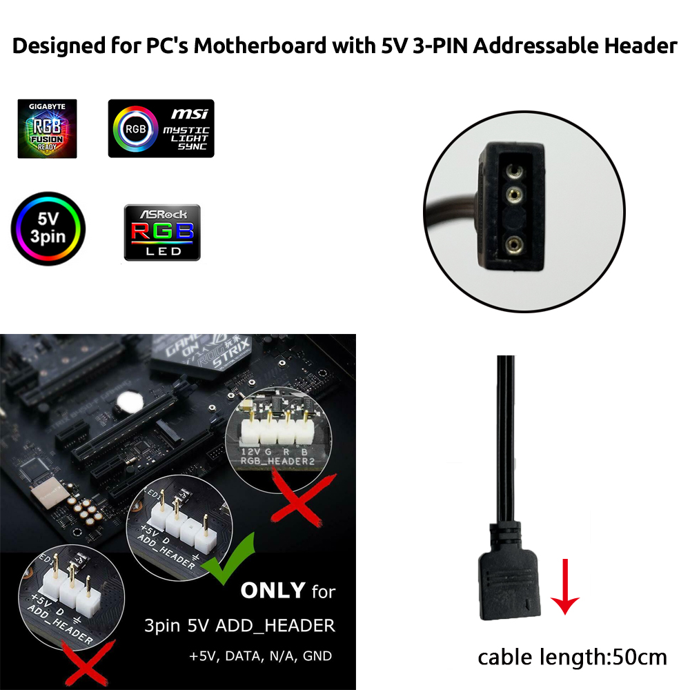 Złącze 5V ARGB 3Pin do obudowy – Gaming Accessories Led recenzja i cena